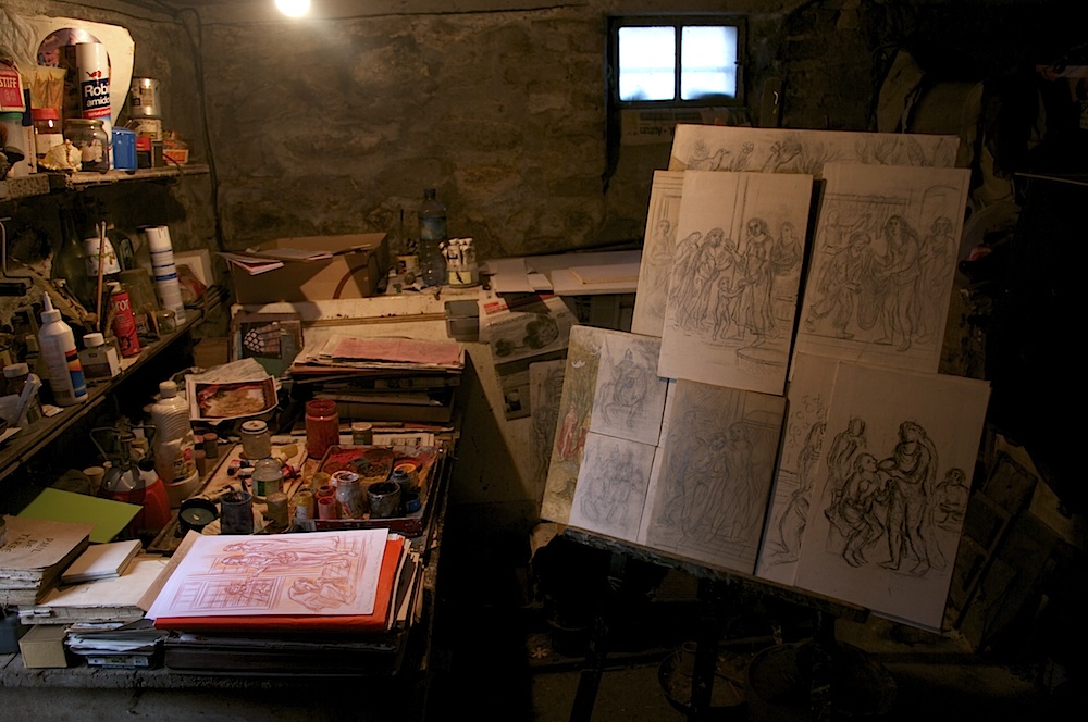 L'atelier de gravure de Raymond Dumoux. Photo Stéphane Dussably. ©viapictura.com